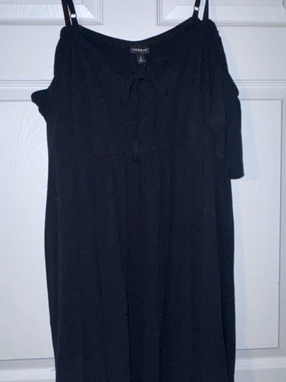 torrid Black Off-Shoulder Maxi with Tie Neck